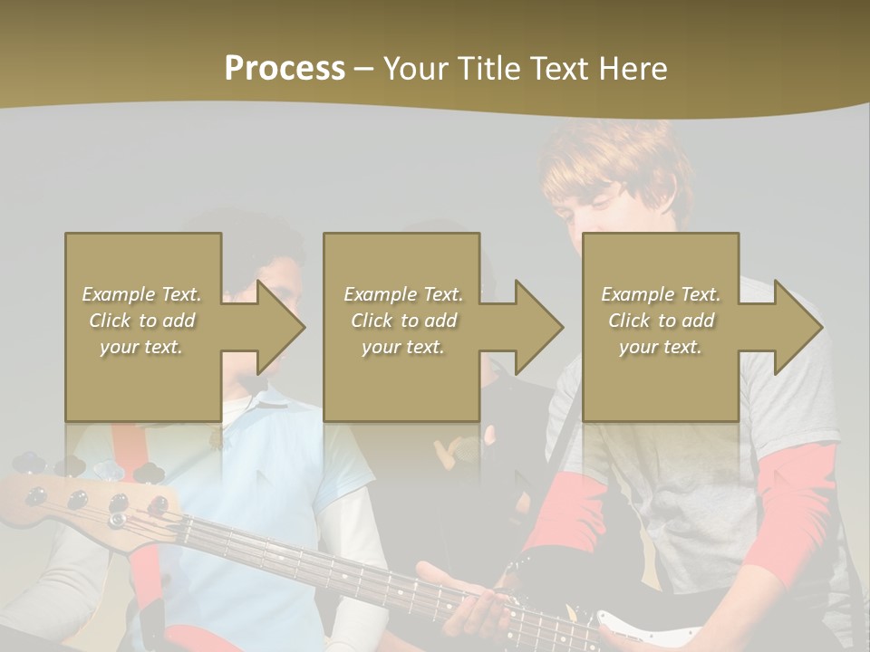 A Group Of Young Men Standing Next To Each Other Holding Guitars PowerPoint Template