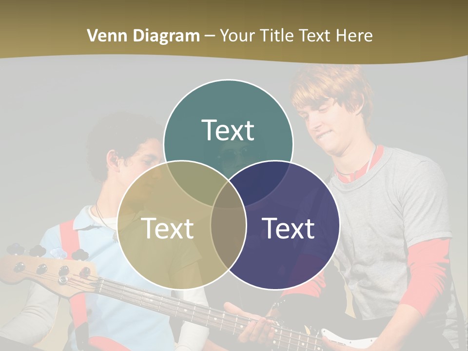 A Group Of Young Men Standing Next To Each Other Holding Guitars PowerPoint Template