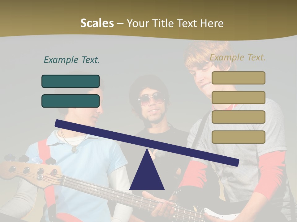 A Group Of Young Men Standing Next To Each Other Holding Guitars PowerPoint Template