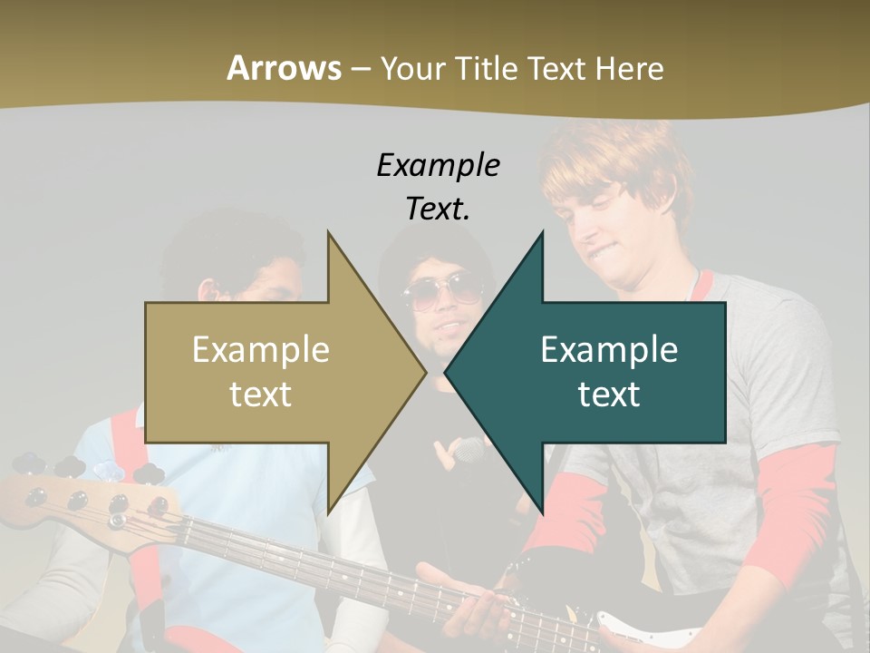 A Group Of Young Men Standing Next To Each Other Holding Guitars PowerPoint Template
