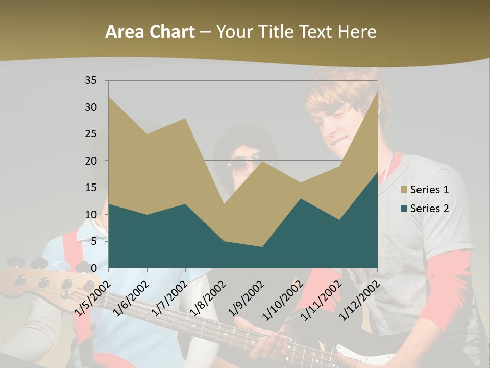 A Group Of Young Men Standing Next To Each Other Holding Guitars PowerPoint Template