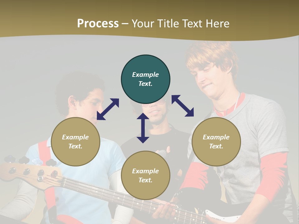 A Group Of Young Men Standing Next To Each Other Holding Guitars PowerPoint Template