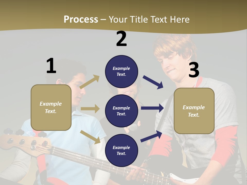 A Group Of Young Men Standing Next To Each Other Holding Guitars PowerPoint Template