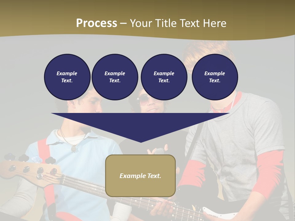A Group Of Young Men Standing Next To Each Other Holding Guitars PowerPoint Template