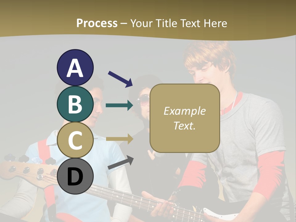 A Group Of Young Men Standing Next To Each Other Holding Guitars PowerPoint Template