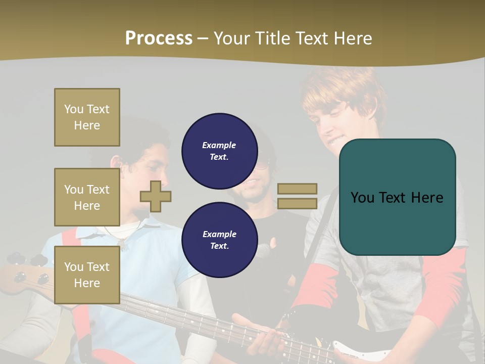 A Group Of Young Men Standing Next To Each Other Holding Guitars PowerPoint Template