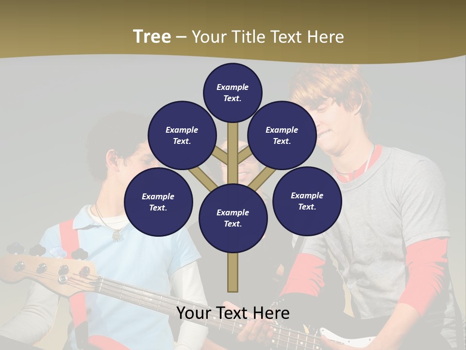 A Group Of Young Men Standing Next To Each Other Holding Guitars PowerPoint Template