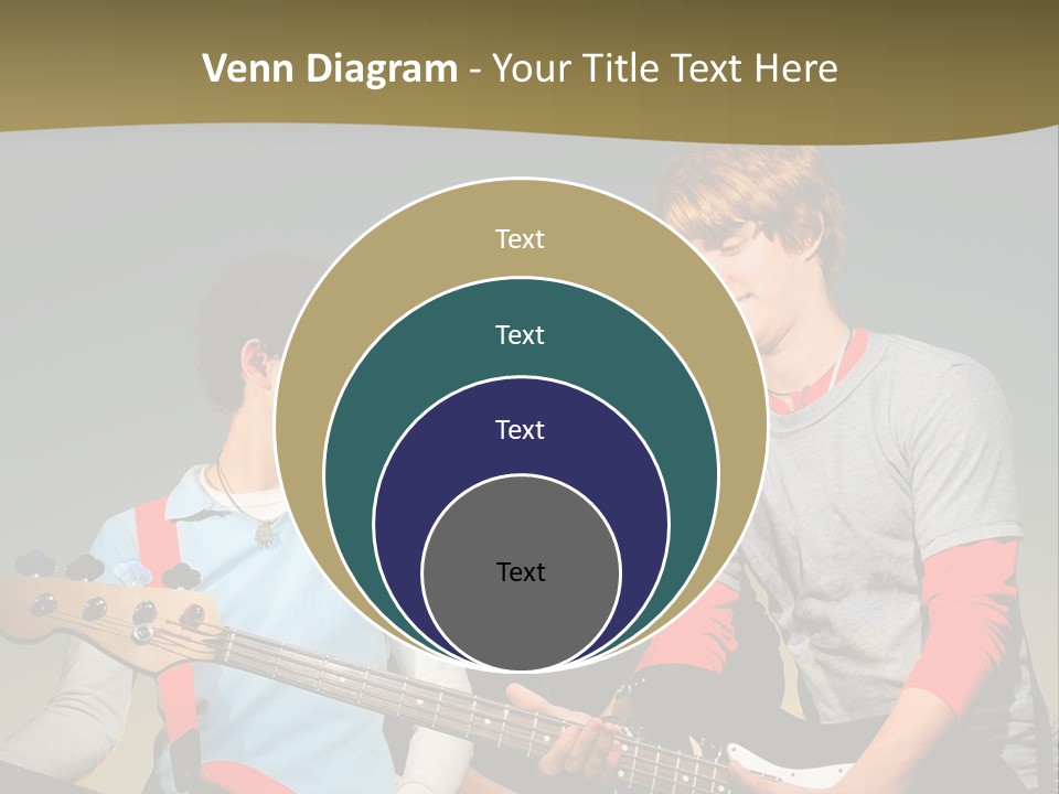 A Group Of Young Men Standing Next To Each Other Holding Guitars PowerPoint Template