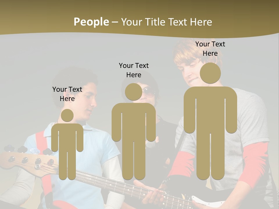 A Group Of Young Men Standing Next To Each Other Holding Guitars PowerPoint Template