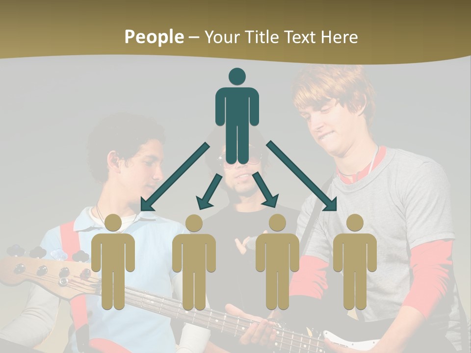 A Group Of Young Men Standing Next To Each Other Holding Guitars PowerPoint Template