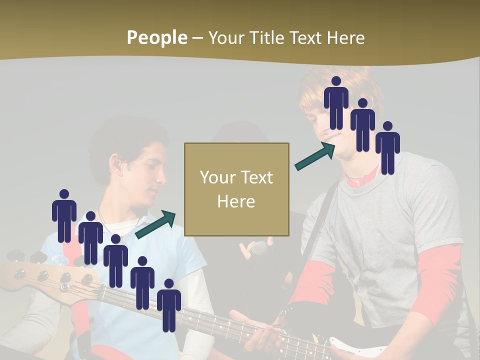 A Group Of Young Men Standing Next To Each Other Holding Guitars PowerPoint Template
