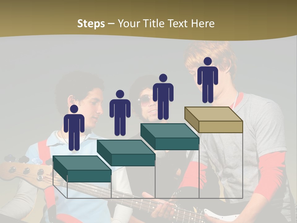 A Group Of Young Men Standing Next To Each Other Holding Guitars PowerPoint Template