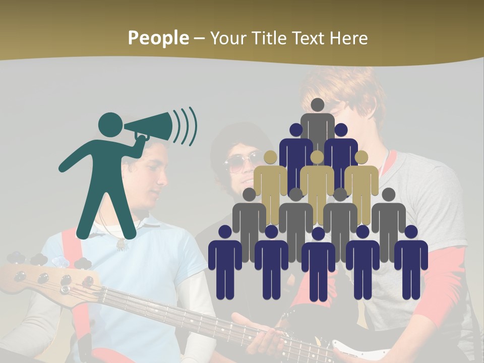 A Group Of Young Men Standing Next To Each Other Holding Guitars PowerPoint Template