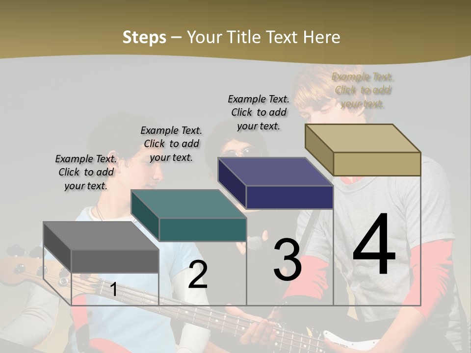 A Group Of Young Men Standing Next To Each Other Holding Guitars PowerPoint Template