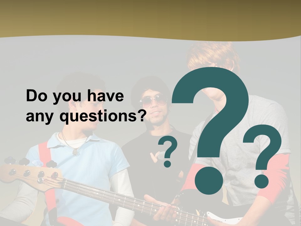 A Group Of Young Men Standing Next To Each Other Holding Guitars PowerPoint Template