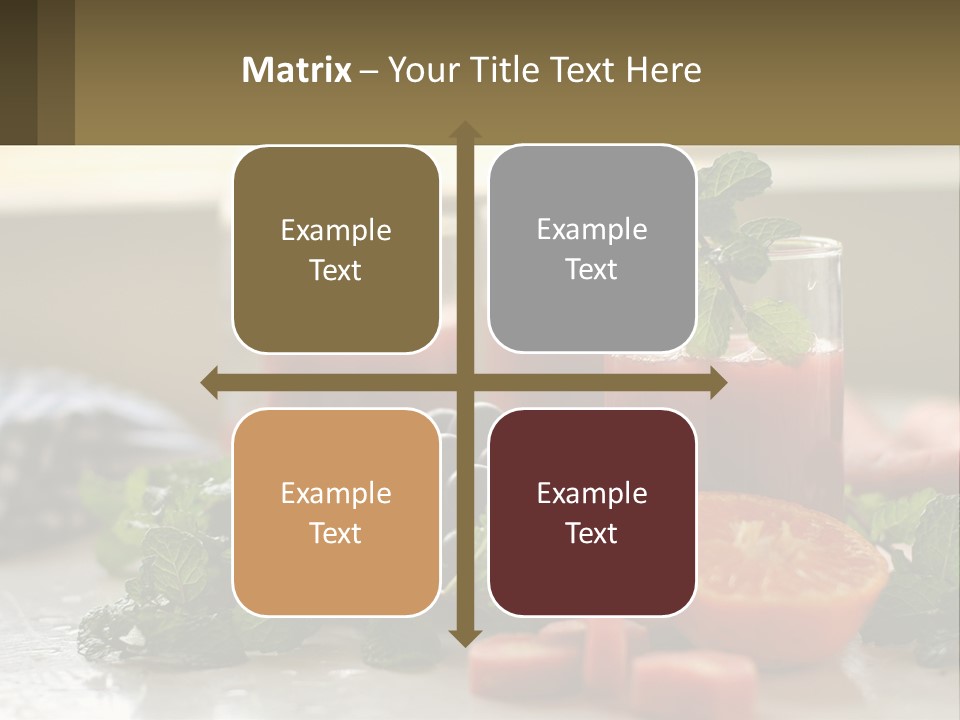 A Table Topped With Glasses Of Juice And Fruit PowerPoint Template