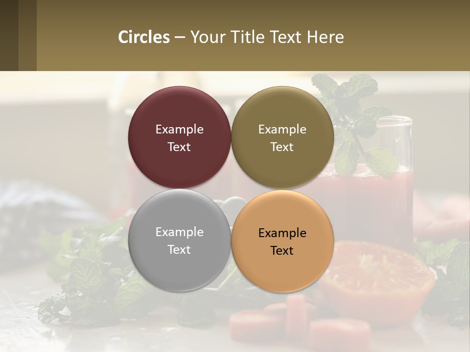 A Table Topped With Glasses Of Juice And Fruit PowerPoint Template