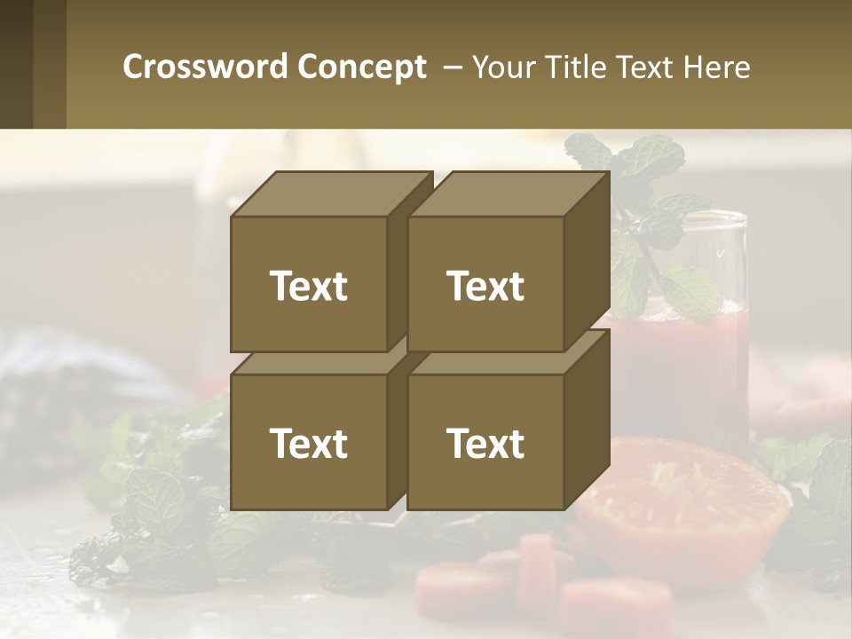 A Table Topped With Glasses Of Juice And Fruit PowerPoint Template