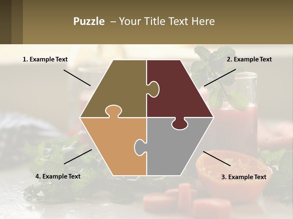 A Table Topped With Glasses Of Juice And Fruit PowerPoint Template