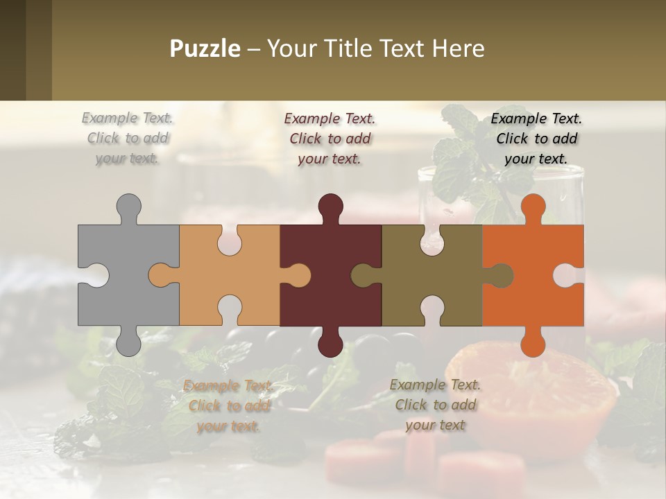 A Table Topped With Glasses Of Juice And Fruit PowerPoint Template