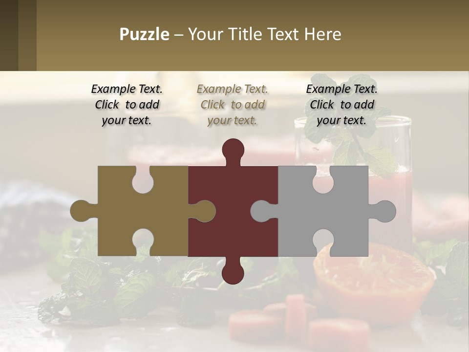 A Table Topped With Glasses Of Juice And Fruit PowerPoint Template