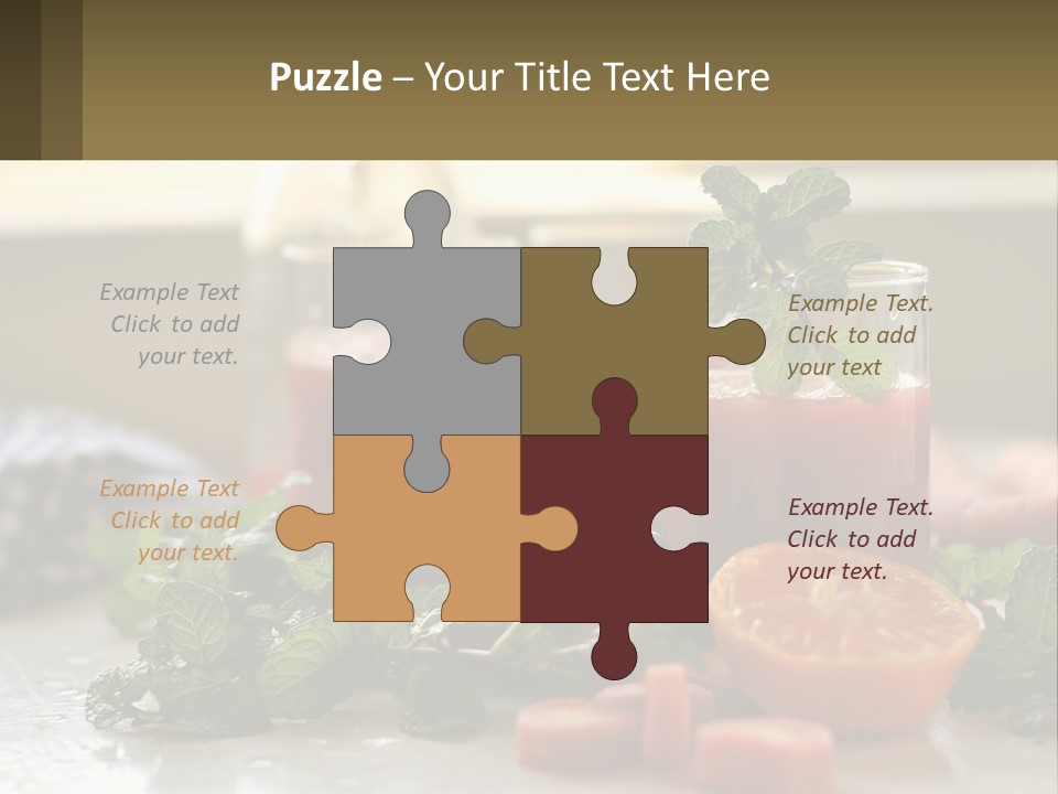 A Table Topped With Glasses Of Juice And Fruit PowerPoint Template
