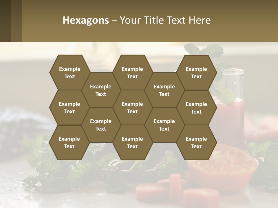 A Table Topped With Glasses Of Juice And Fruit PowerPoint Template