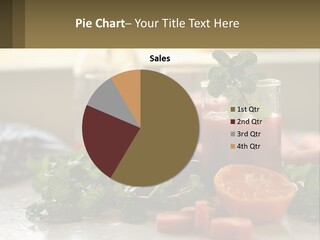 A Table Topped With Glasses Of Juice And Fruit PowerPoint Template