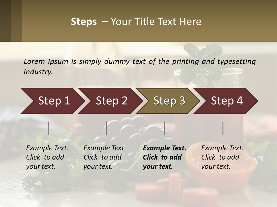 A Table Topped With Glasses Of Juice And Fruit PowerPoint Template
