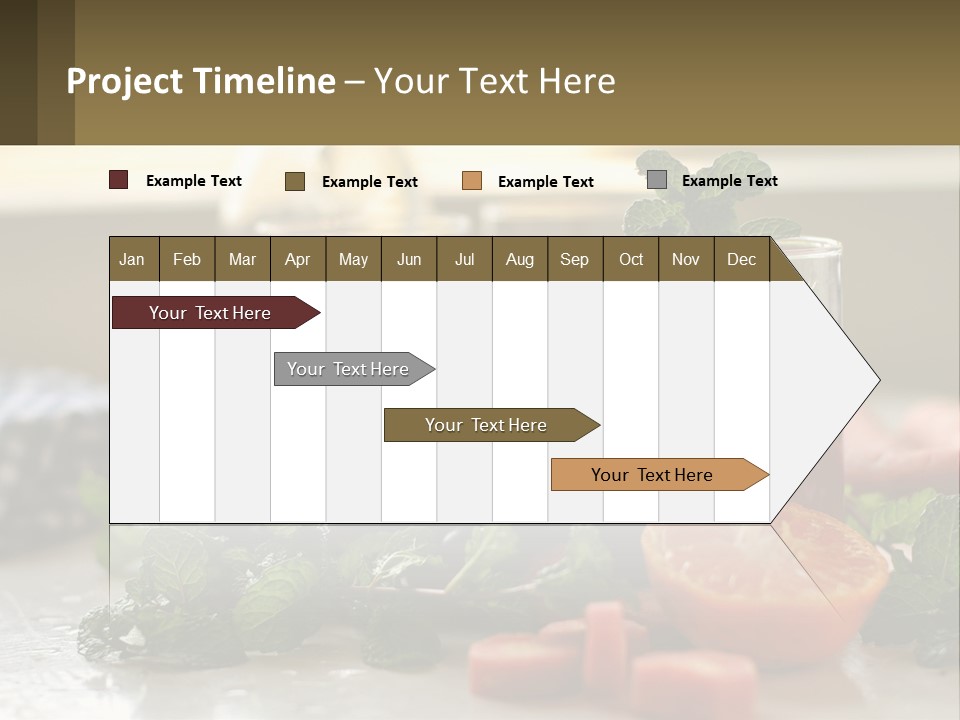 A Table Topped With Glasses Of Juice And Fruit PowerPoint Template