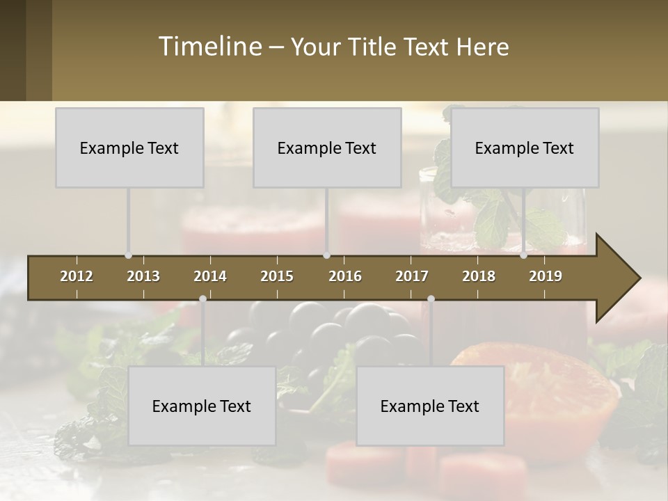 A Table Topped With Glasses Of Juice And Fruit PowerPoint Template