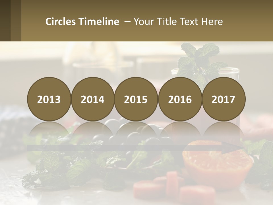 A Table Topped With Glasses Of Juice And Fruit PowerPoint Template