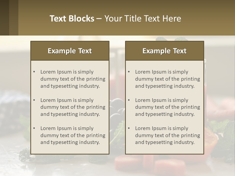 A Table Topped With Glasses Of Juice And Fruit PowerPoint Template