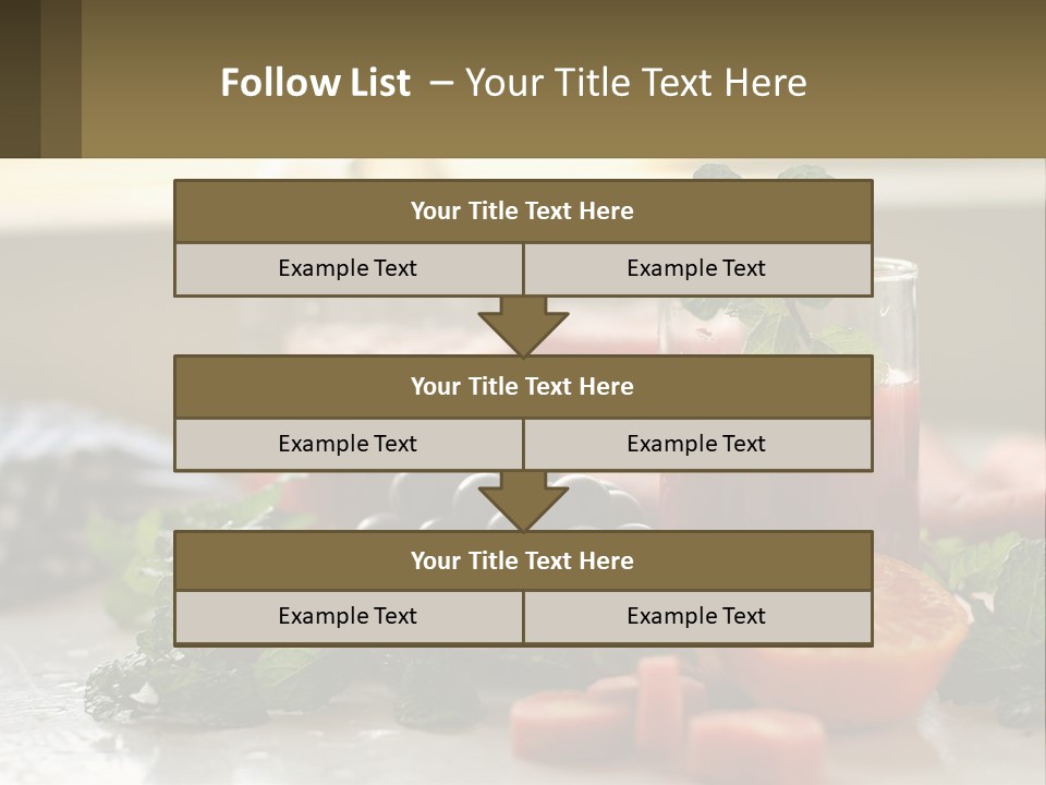 A Table Topped With Glasses Of Juice And Fruit PowerPoint Template