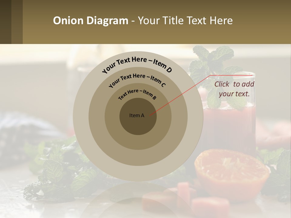 A Table Topped With Glasses Of Juice And Fruit PowerPoint Template