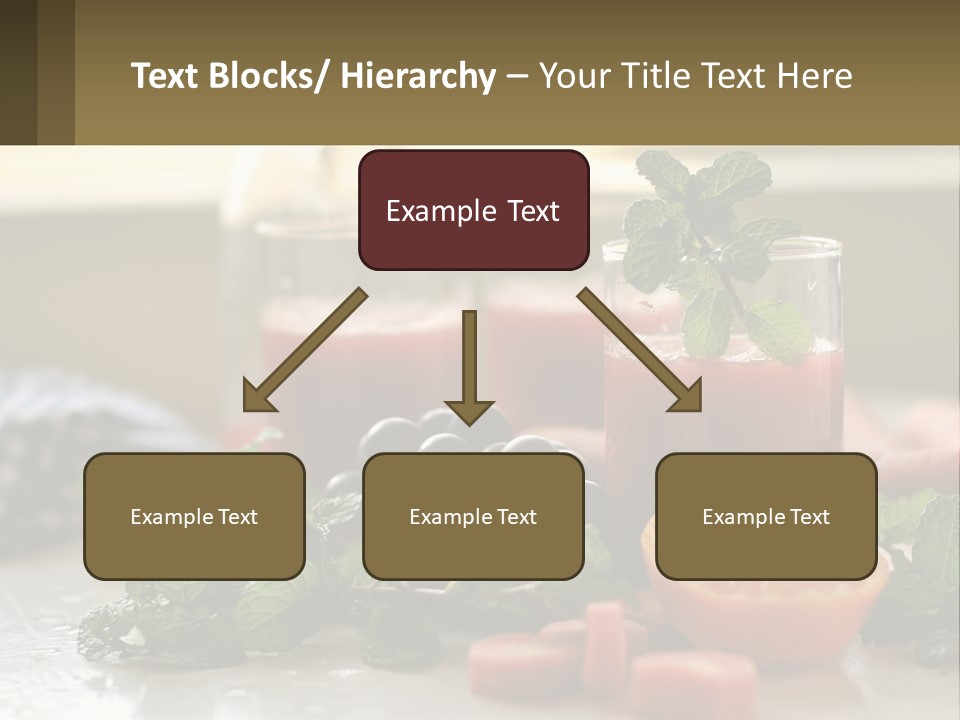 A Table Topped With Glasses Of Juice And Fruit PowerPoint Template