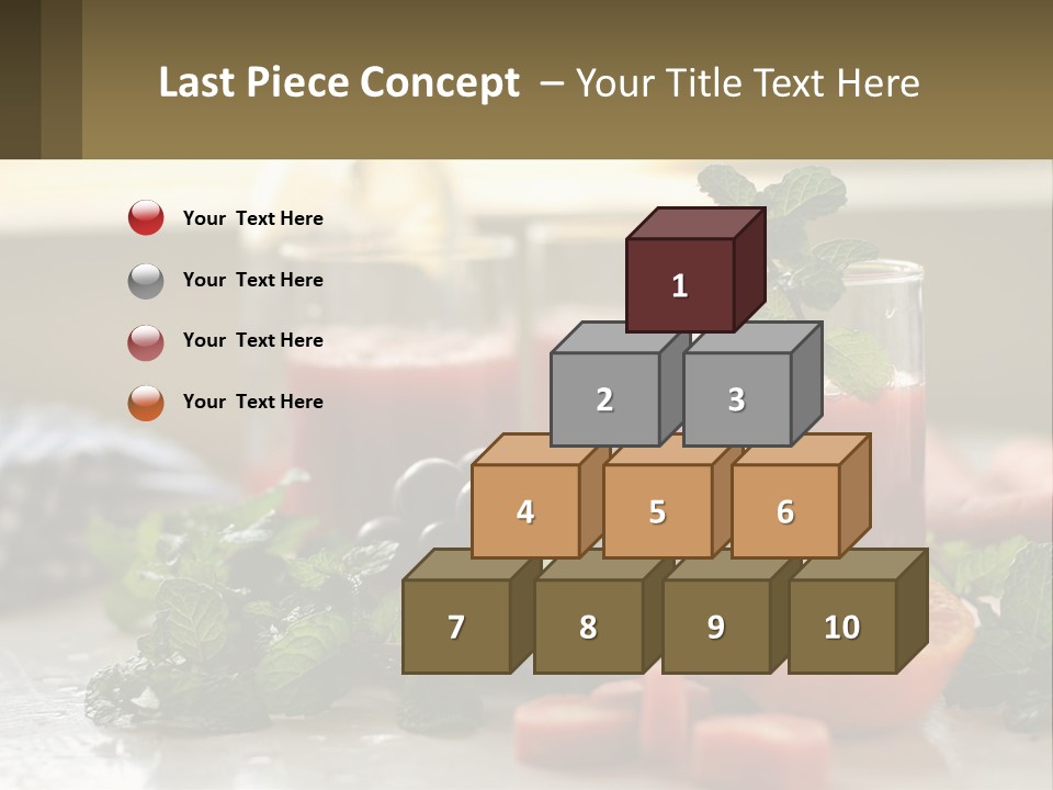A Table Topped With Glasses Of Juice And Fruit PowerPoint Template