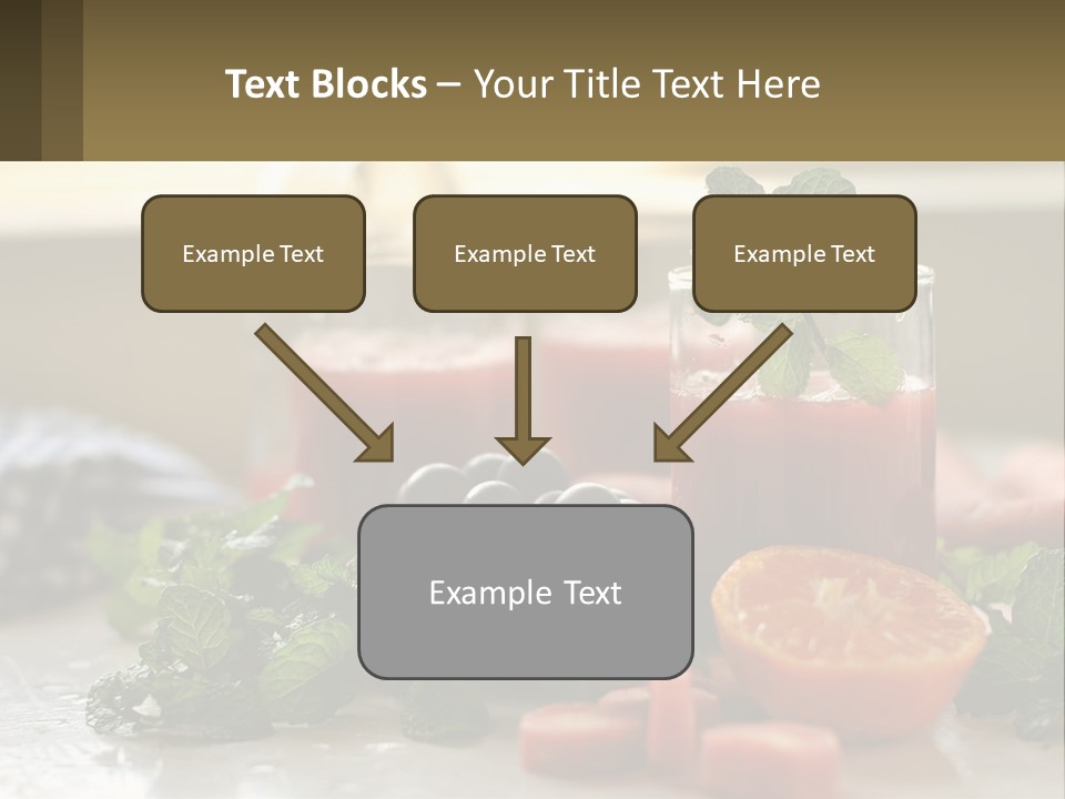A Table Topped With Glasses Of Juice And Fruit PowerPoint Template