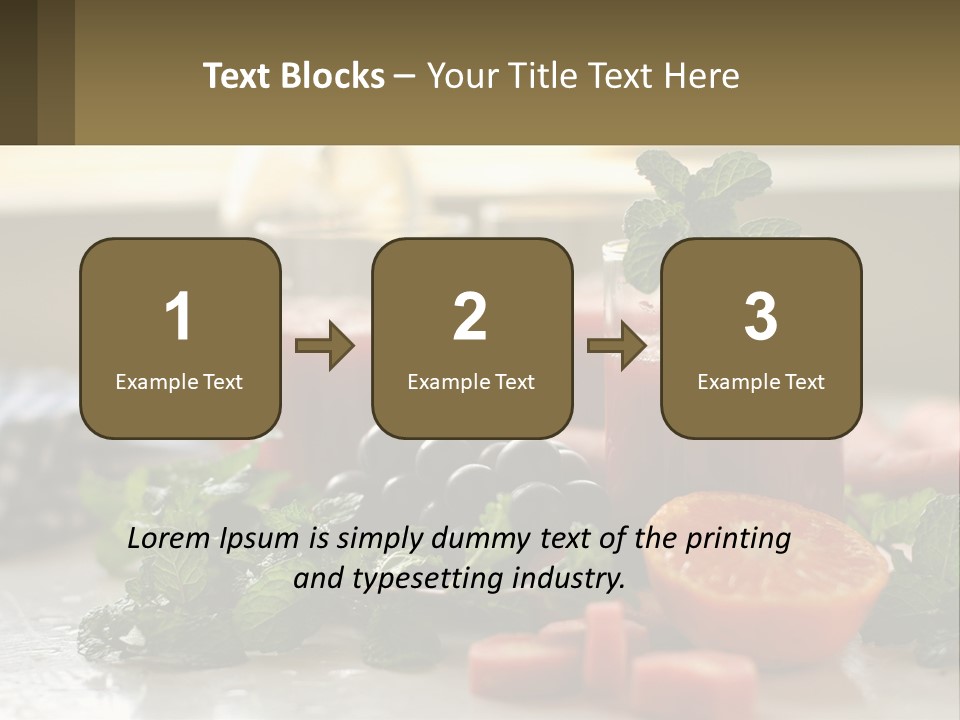 A Table Topped With Glasses Of Juice And Fruit PowerPoint Template