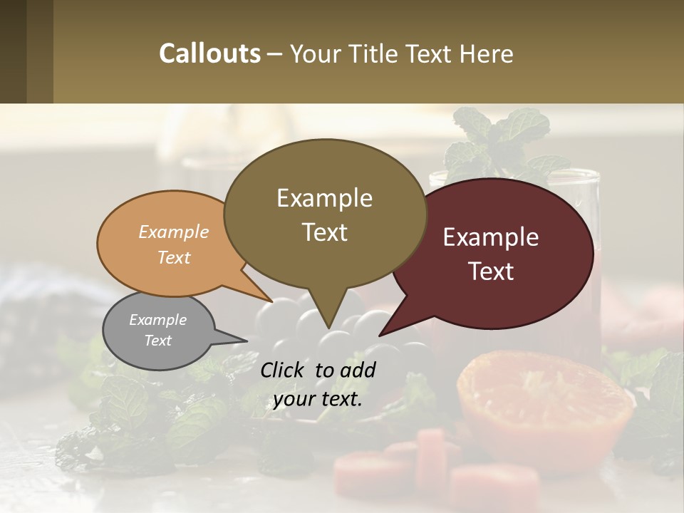 A Table Topped With Glasses Of Juice And Fruit PowerPoint Template
