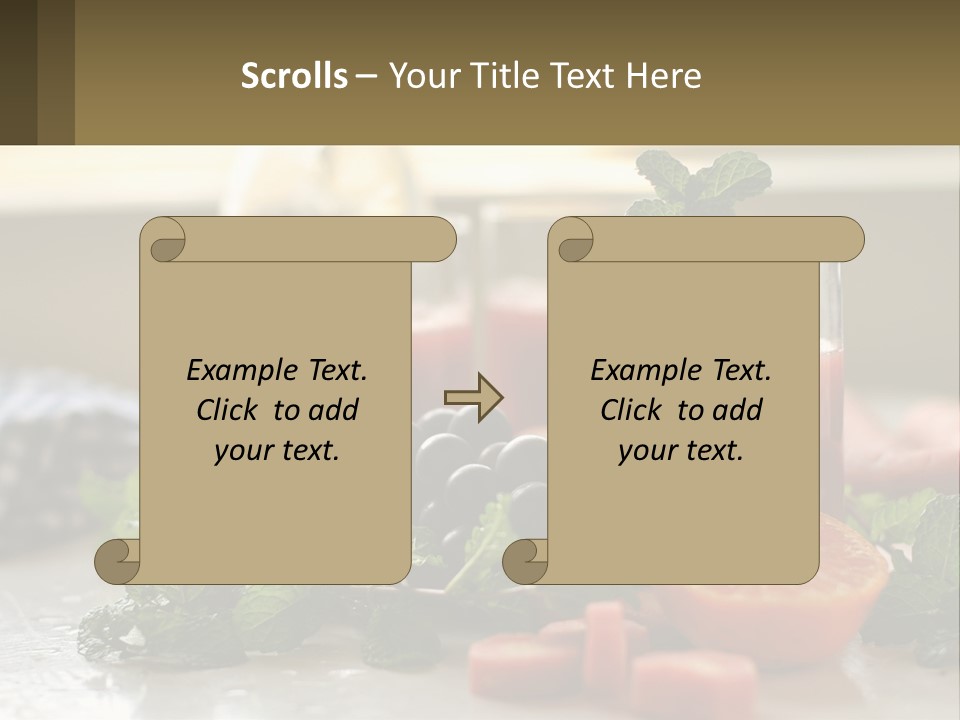 A Table Topped With Glasses Of Juice And Fruit PowerPoint Template