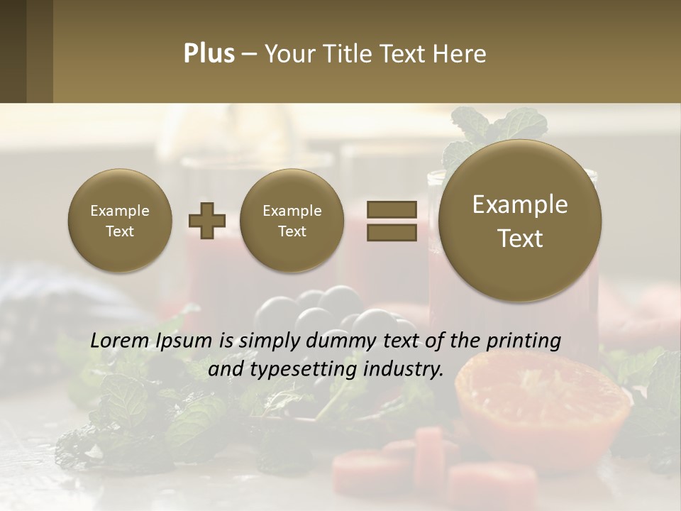 A Table Topped With Glasses Of Juice And Fruit PowerPoint Template