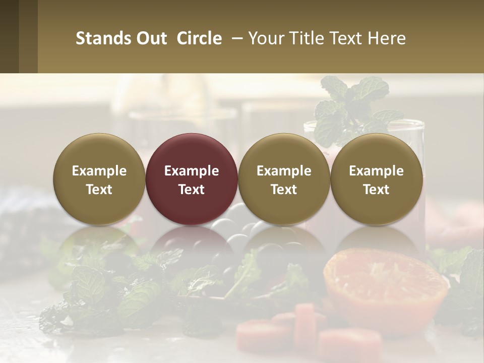 A Table Topped With Glasses Of Juice And Fruit PowerPoint Template