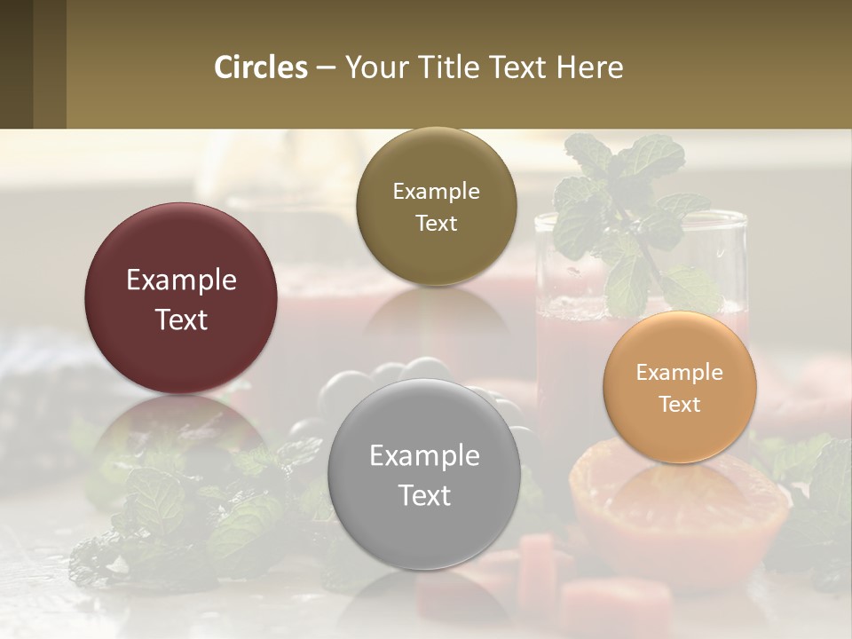 A Table Topped With Glasses Of Juice And Fruit PowerPoint Template