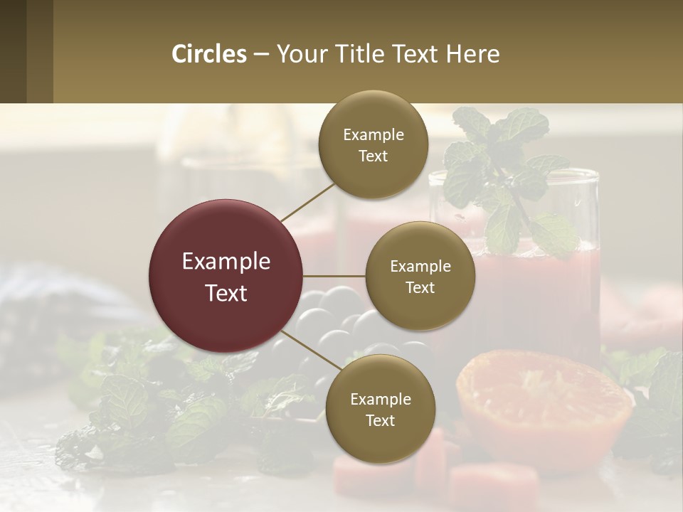 A Table Topped With Glasses Of Juice And Fruit PowerPoint Template
