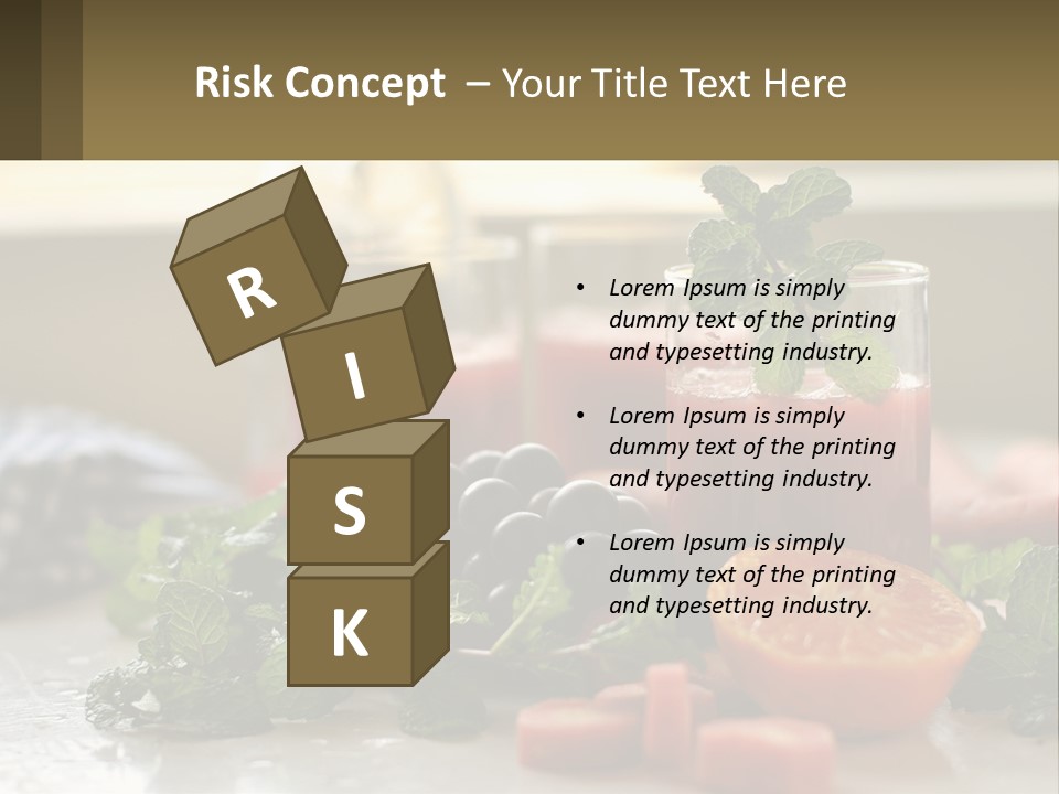 A Table Topped With Glasses Of Juice And Fruit PowerPoint Template