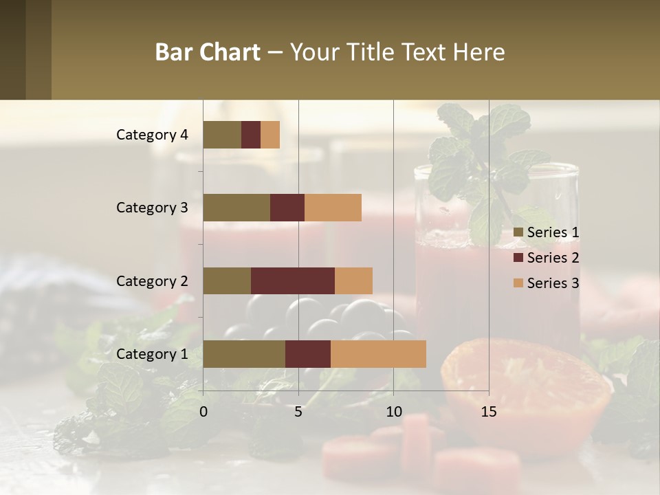 A Table Topped With Glasses Of Juice And Fruit PowerPoint Template
