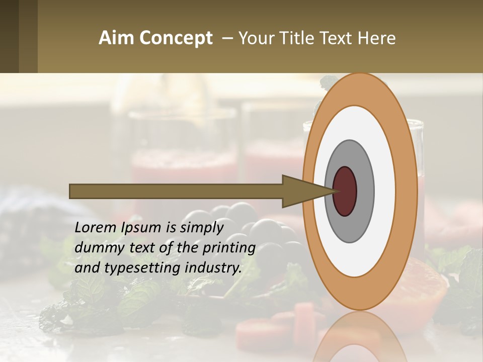 A Table Topped With Glasses Of Juice And Fruit PowerPoint Template