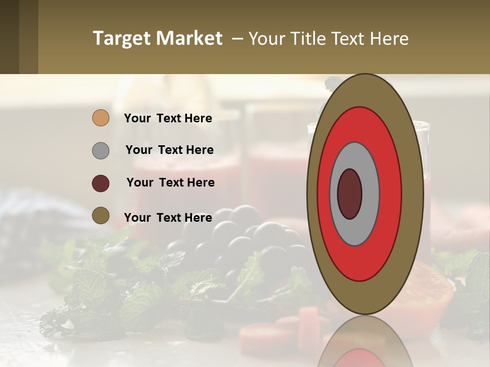 A Table Topped With Glasses Of Juice And Fruit PowerPoint Template