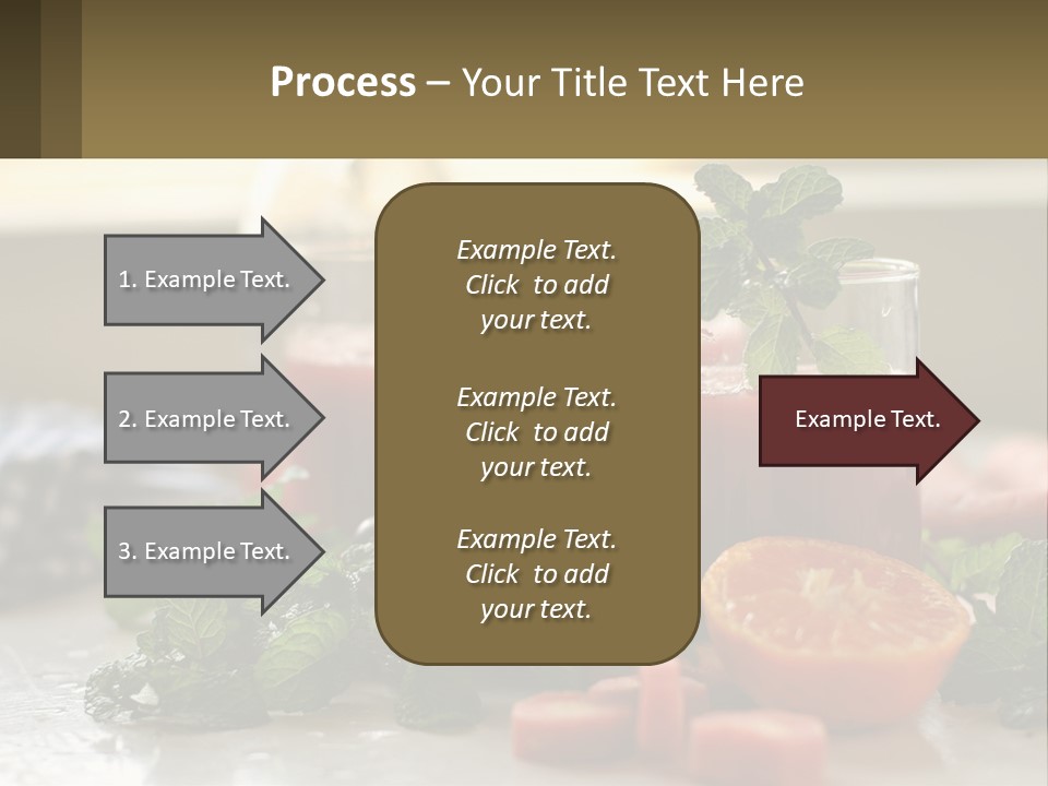A Table Topped With Glasses Of Juice And Fruit PowerPoint Template
